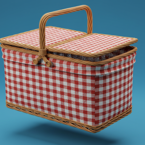 Insulated Gingham Picnic Basket