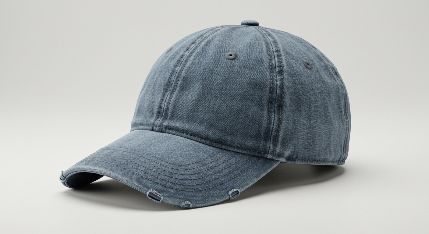 Vintage Washed Denim Baseball Cap – Unisex Adjustable
